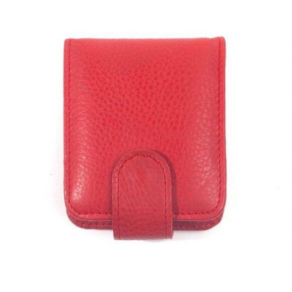 Bella Full Grain Leather Double Lipstick Case Holder with Mirror 4 Color's - Picture 2 of 9
